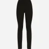 Jersey Milano rib leggings with stirrups