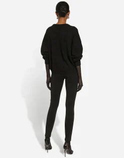 Jersey Milano rib leggings with stirrups