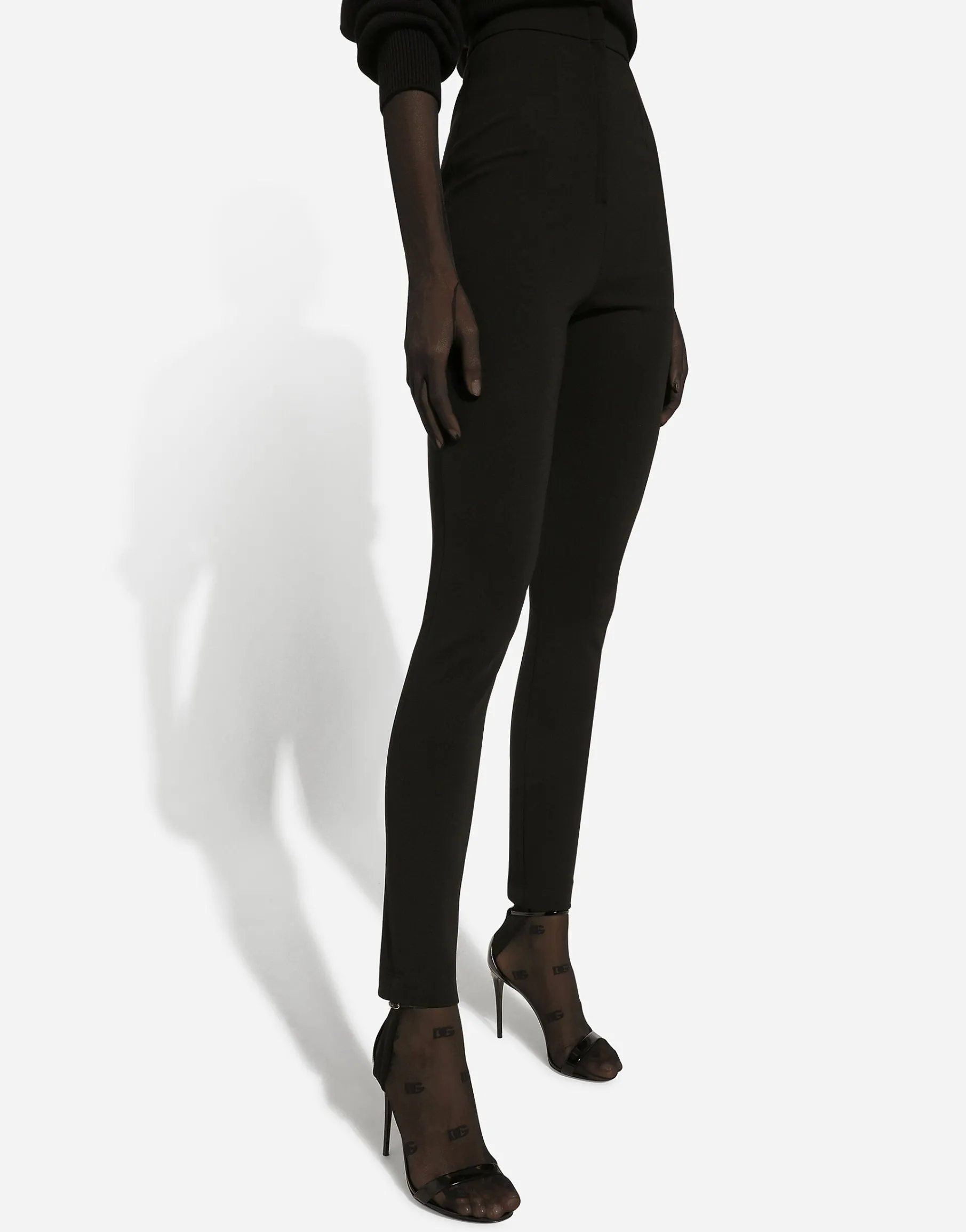 Jersey Milano rib leggings with stirrups