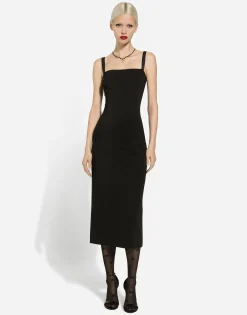 Jersey Milano rib sheath dress