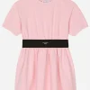 Jersey minidress with logo tag