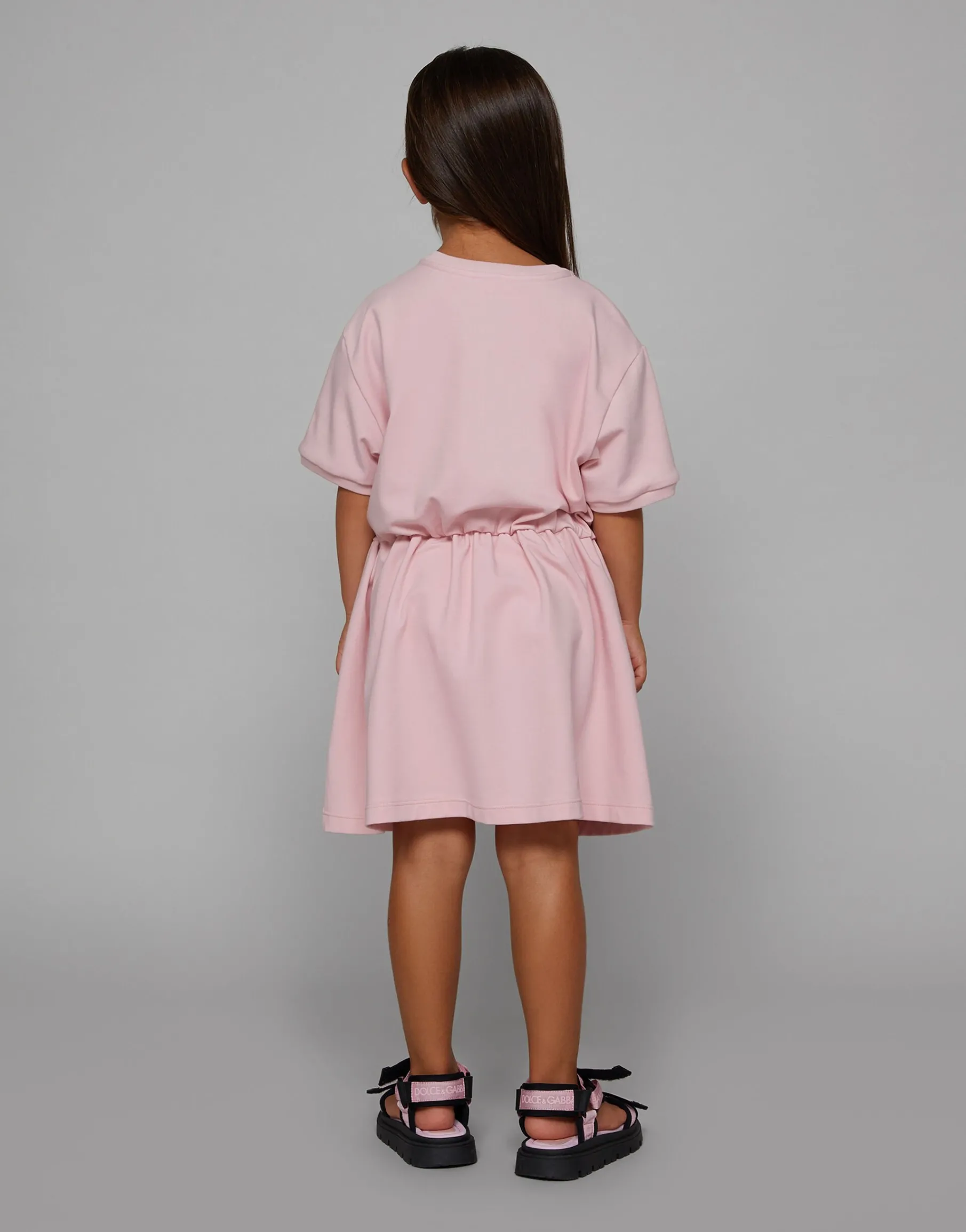 Jersey minidress with logo tag