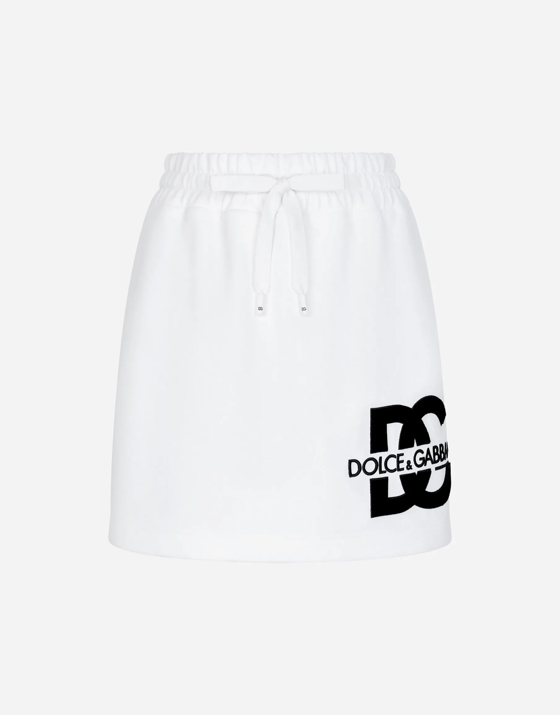 Jersey miniskirt with DG logo patch