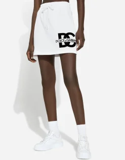 Jersey miniskirt with DG logo patch