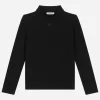 Jersey mock turtle-neck