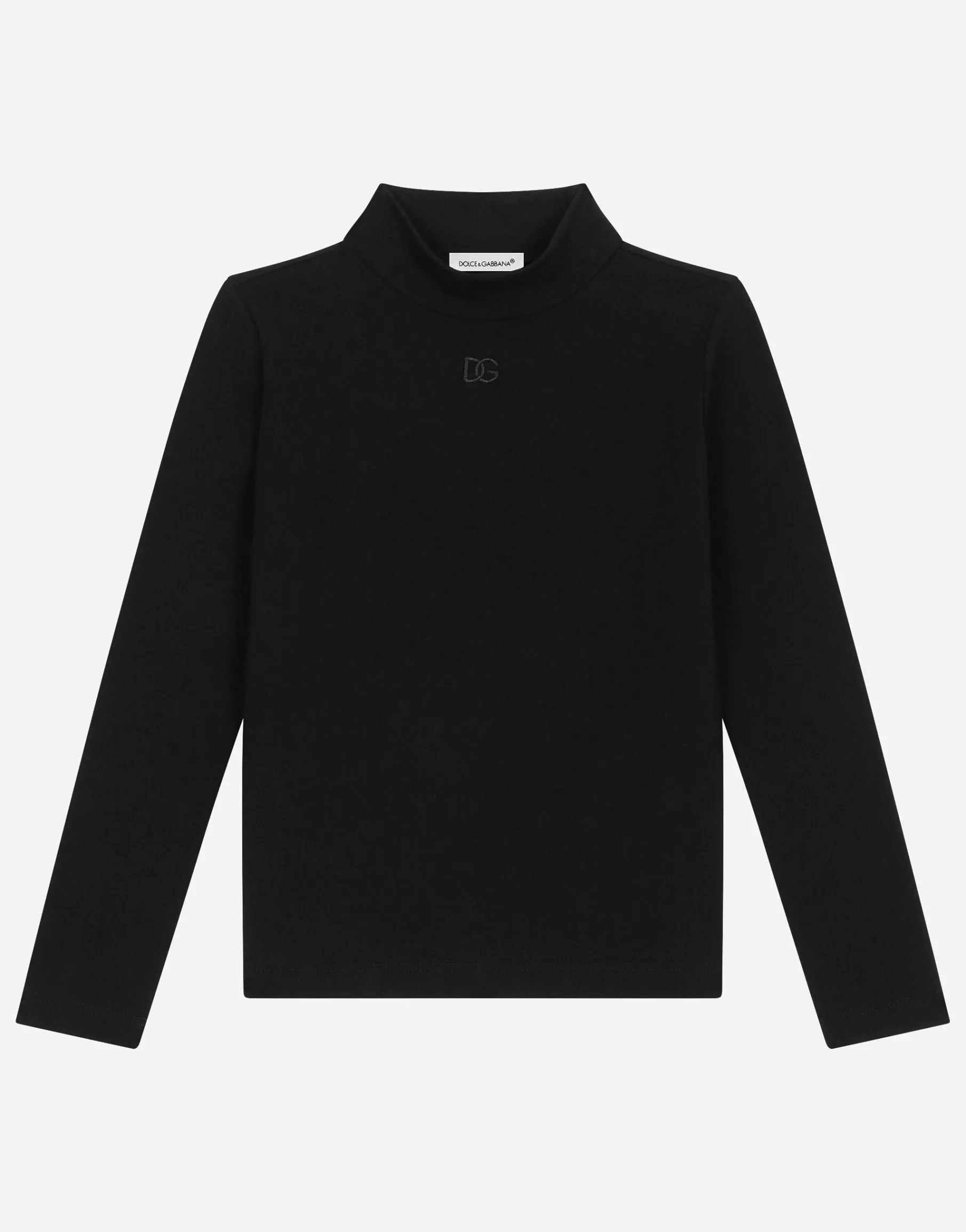 Jersey mock turtle-neck