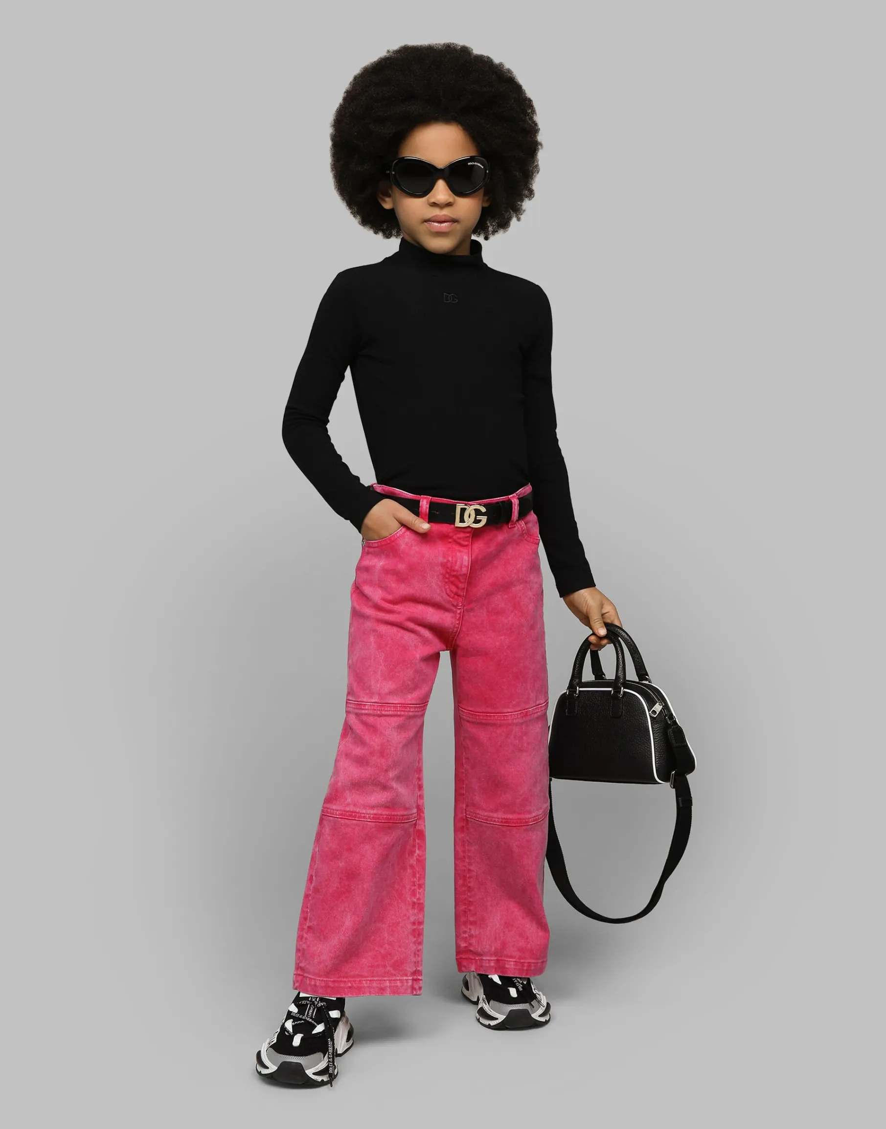 Jersey mock turtle-neck
