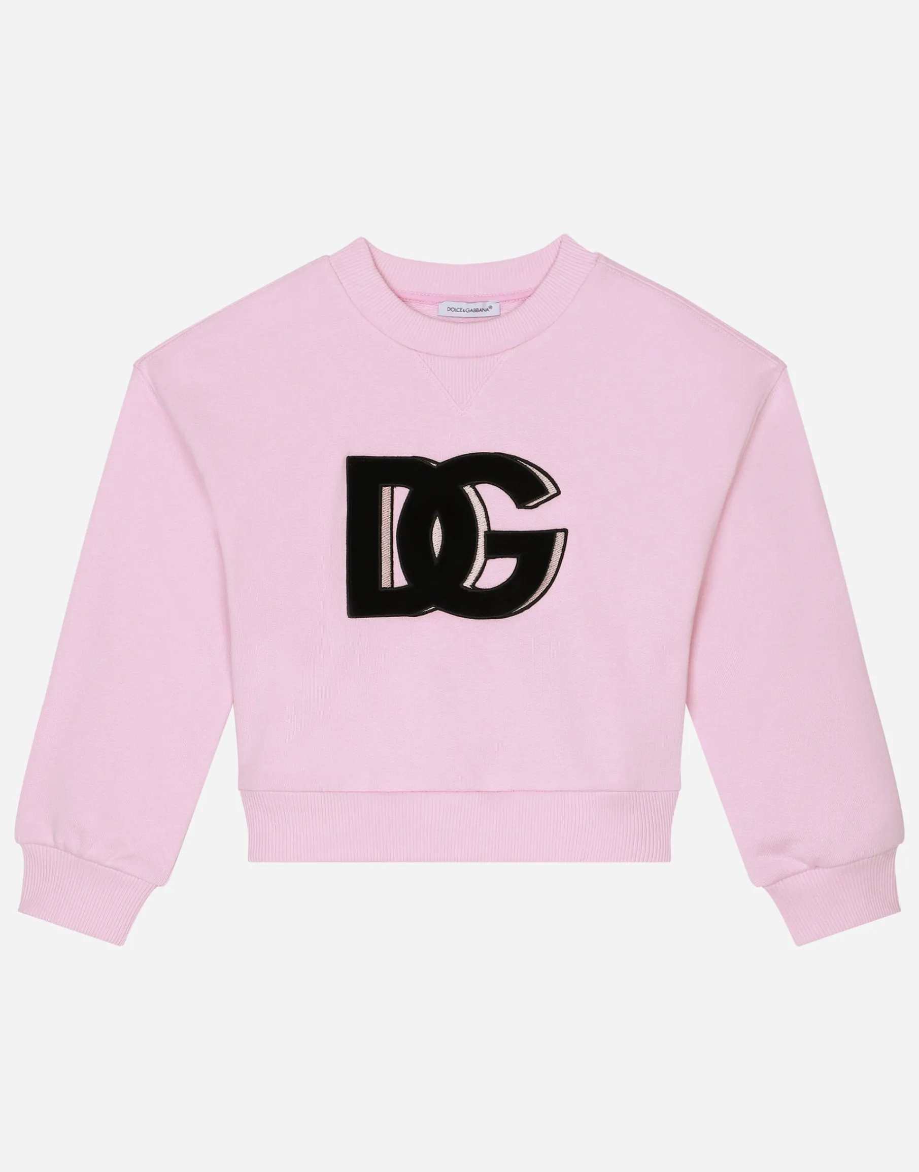 Jersey round-neck sweatshirt with DG logo patch