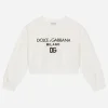 Jersey round-neck sweatshirt with logo print