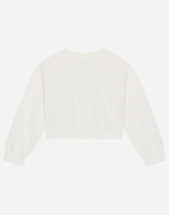 Jersey round-neck sweatshirt with logo print