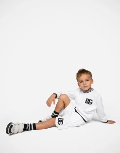Jersey round-neck sweatshirt with DG logo print