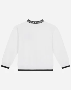 Jersey round-neck sweatshirt with DG logo print