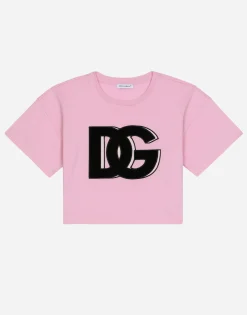 Jersey round-neck T-shirt DG logo patch