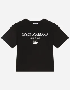Jersey round-neck T-shirt with DG Milano embroidery