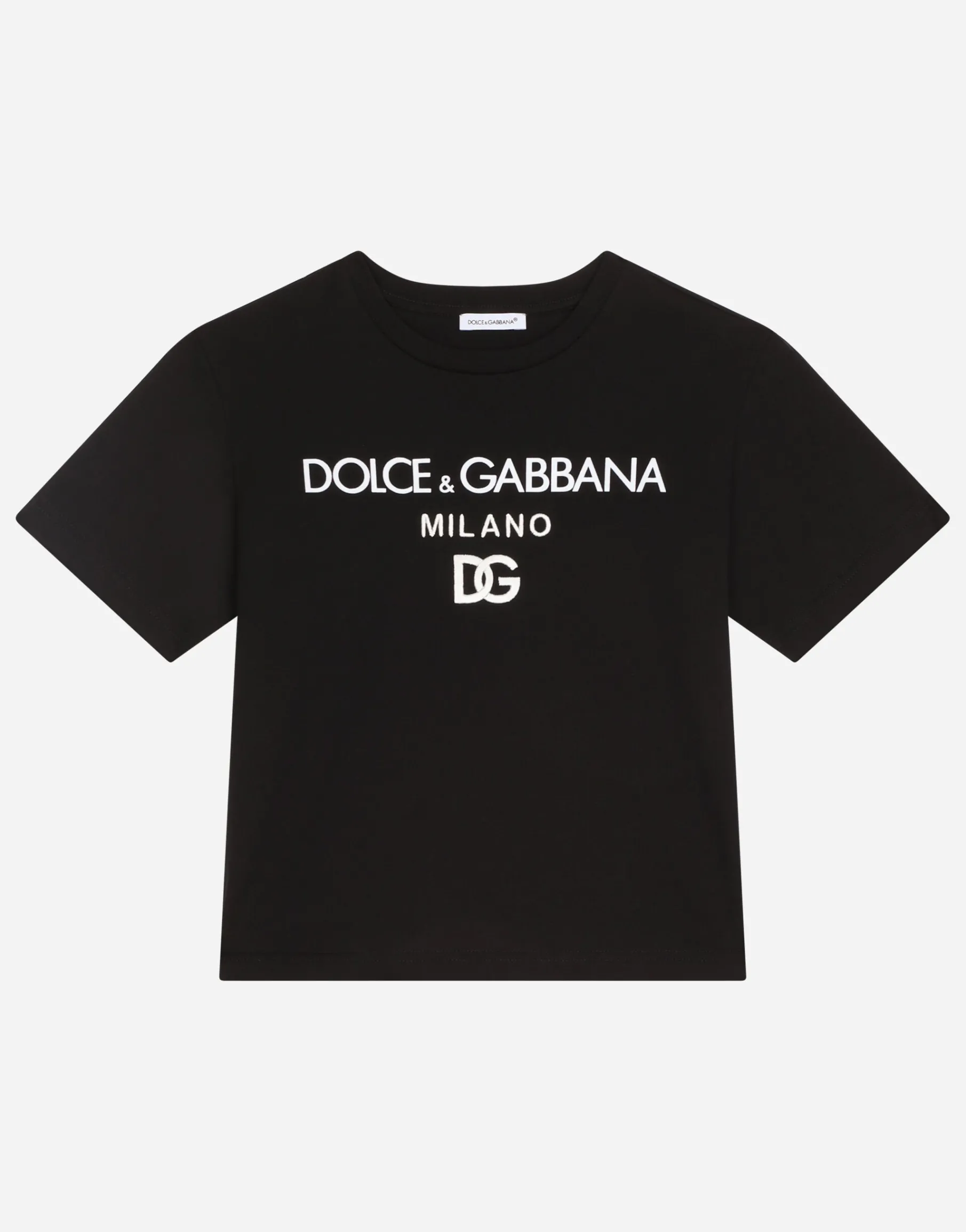 Jersey round-neck T-shirt with DG Milano embroidery