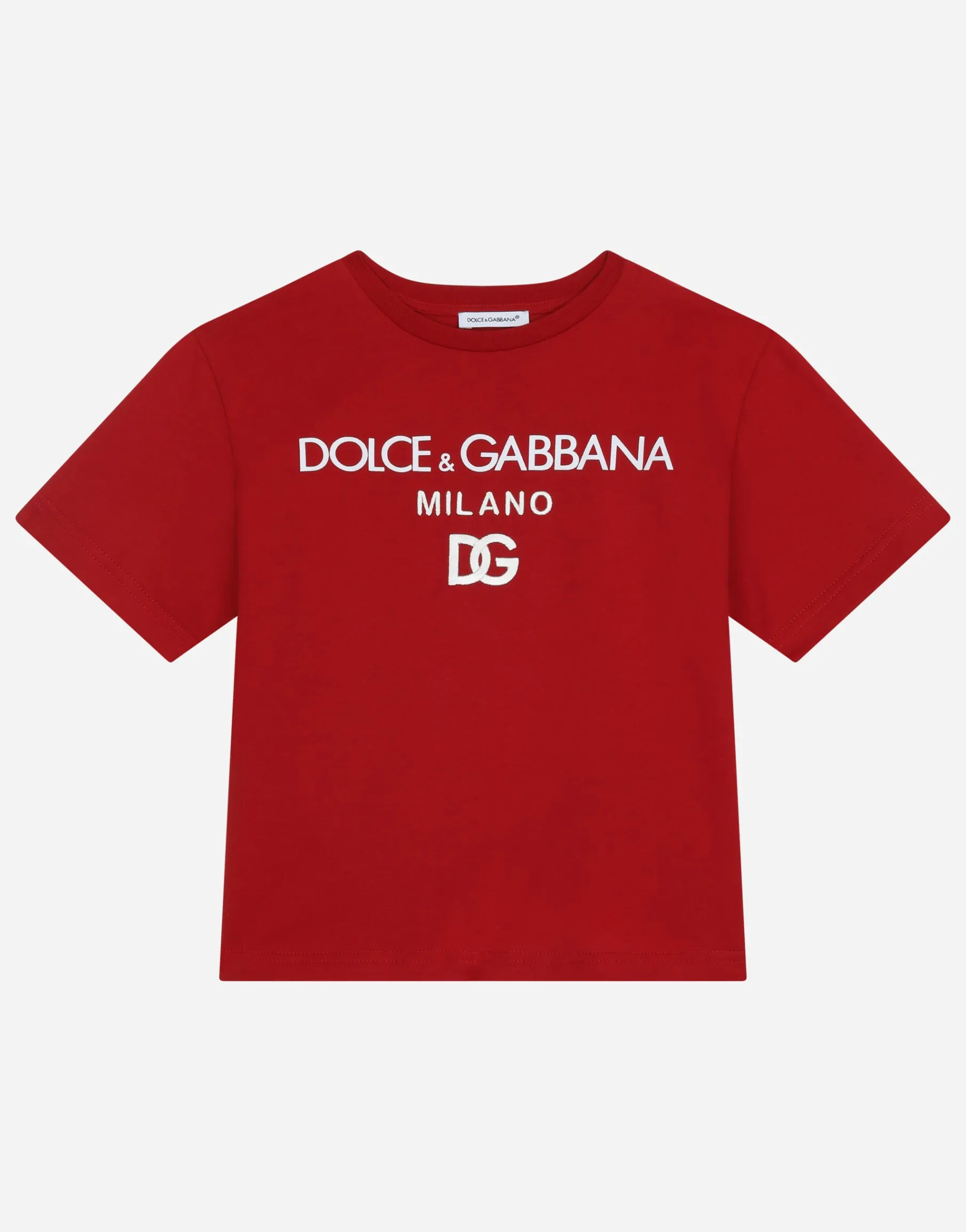 Jersey round-neck T-shirt with DG Milano embroidery