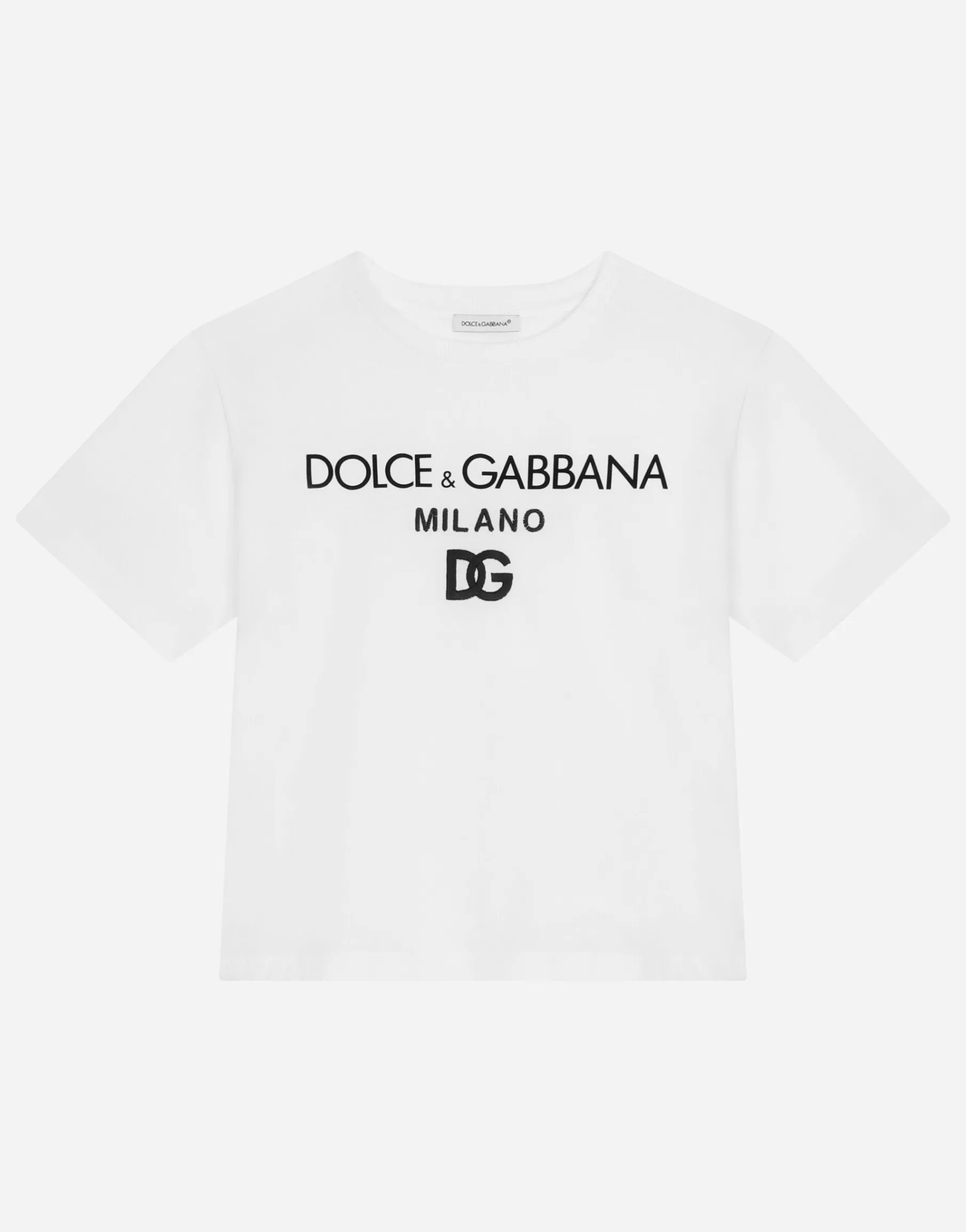 Jersey round-neck T-shirt with DG Milano embroidery