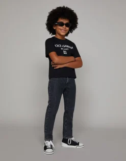 Jersey round-neck T-shirt with DG Milano embroidery