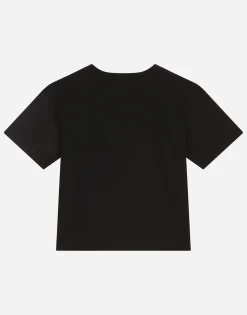 Jersey round-neck T-shirt with DG Milano embroidery