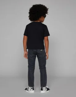 Jersey round-neck T-shirt with DG Milano embroidery