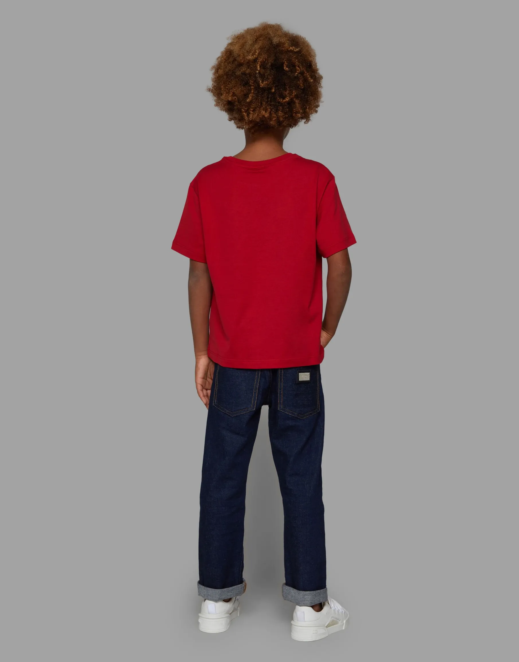 Jersey round-neck T-shirt with DG Milano embroidery