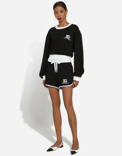 Jersey shorts with DG logo embroidery