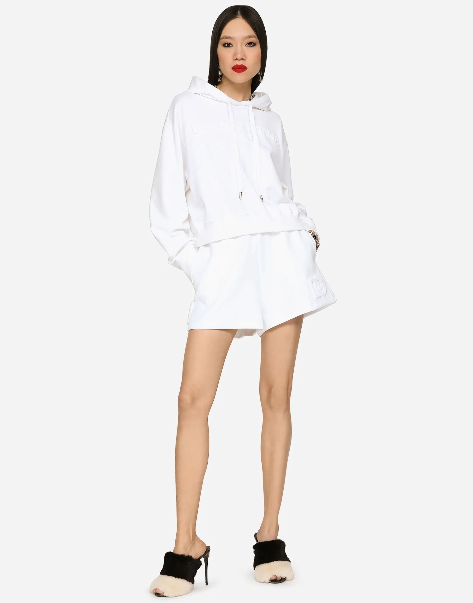 Jersey shorts with embossed DG logo