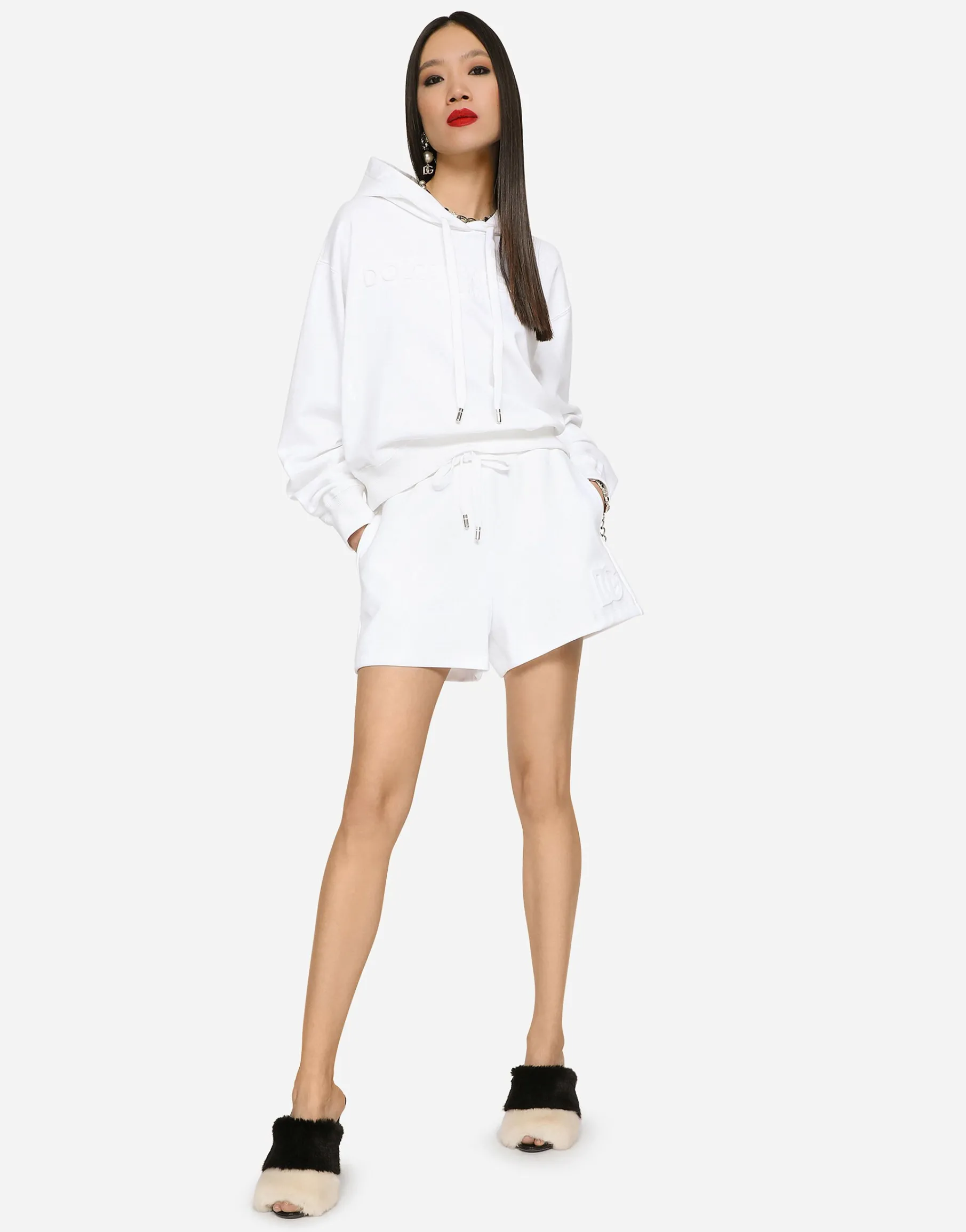 Jersey shorts with embossed DG logo