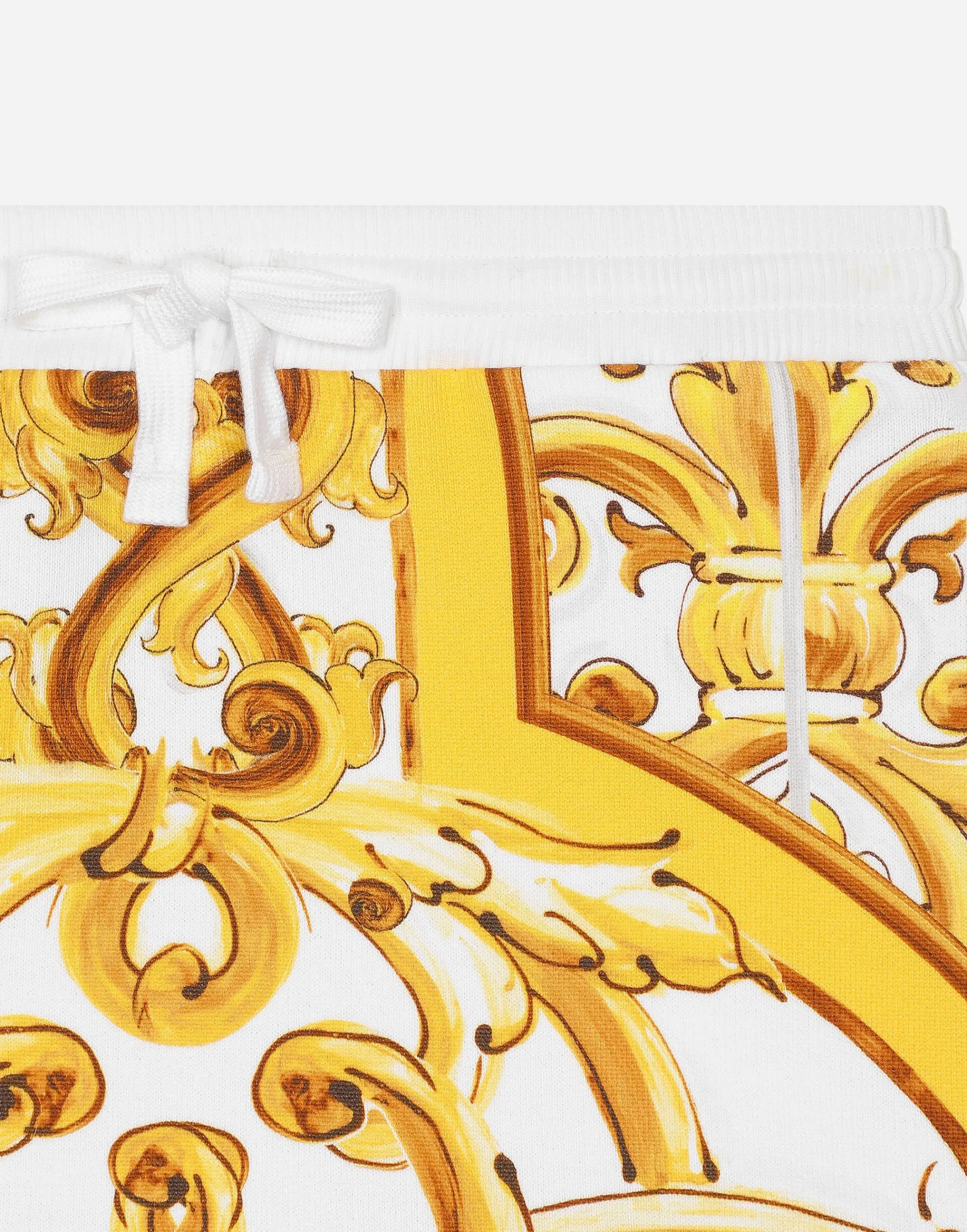Jersey skirt with yellow majolica print