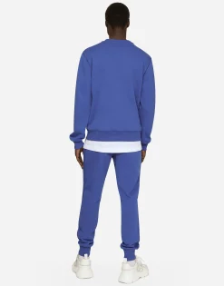 Jersey sweatshirt with branded tag