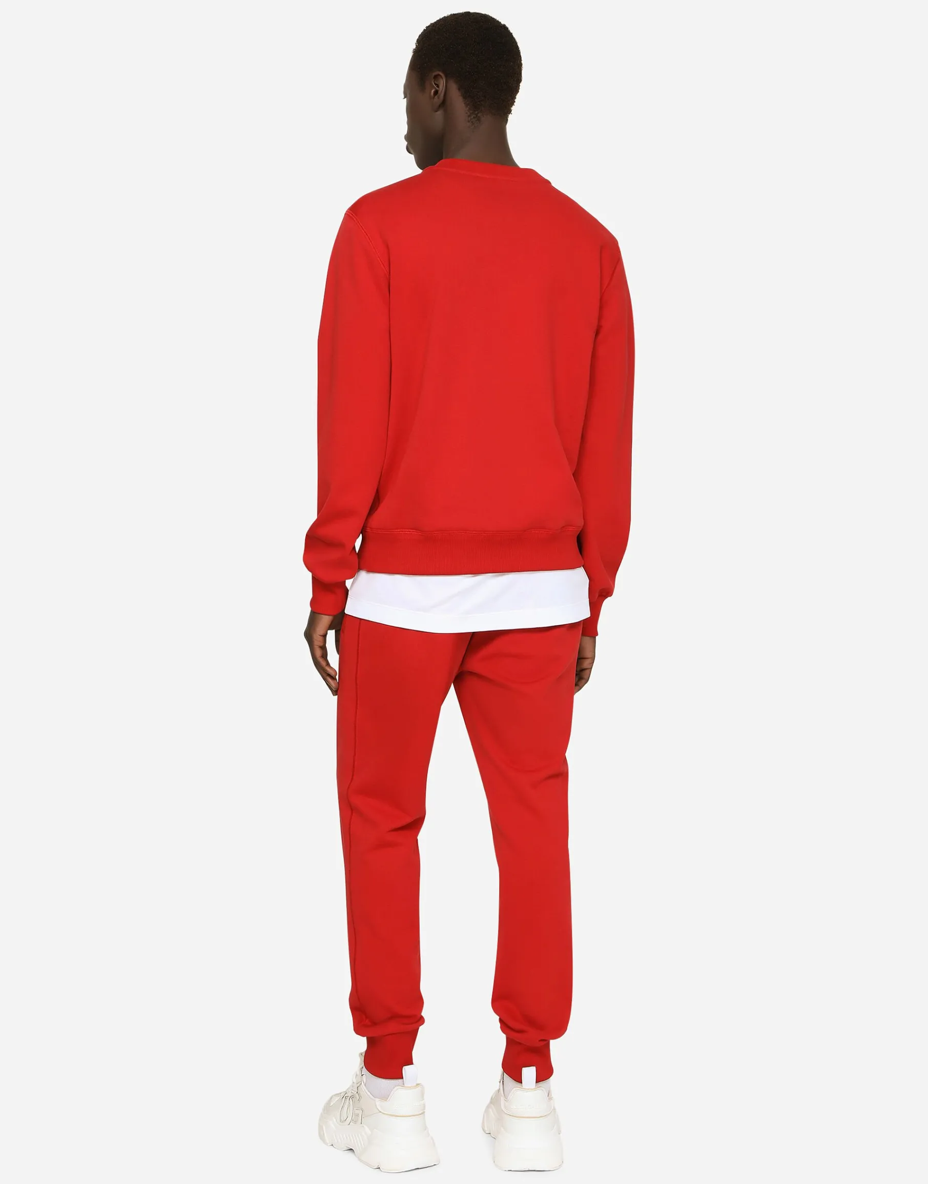 Jersey sweatshirt with branded tag