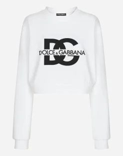 Jersey sweatshirt with DG logo embroidery