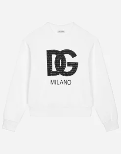 Jersey sweatshirt with DG logo print