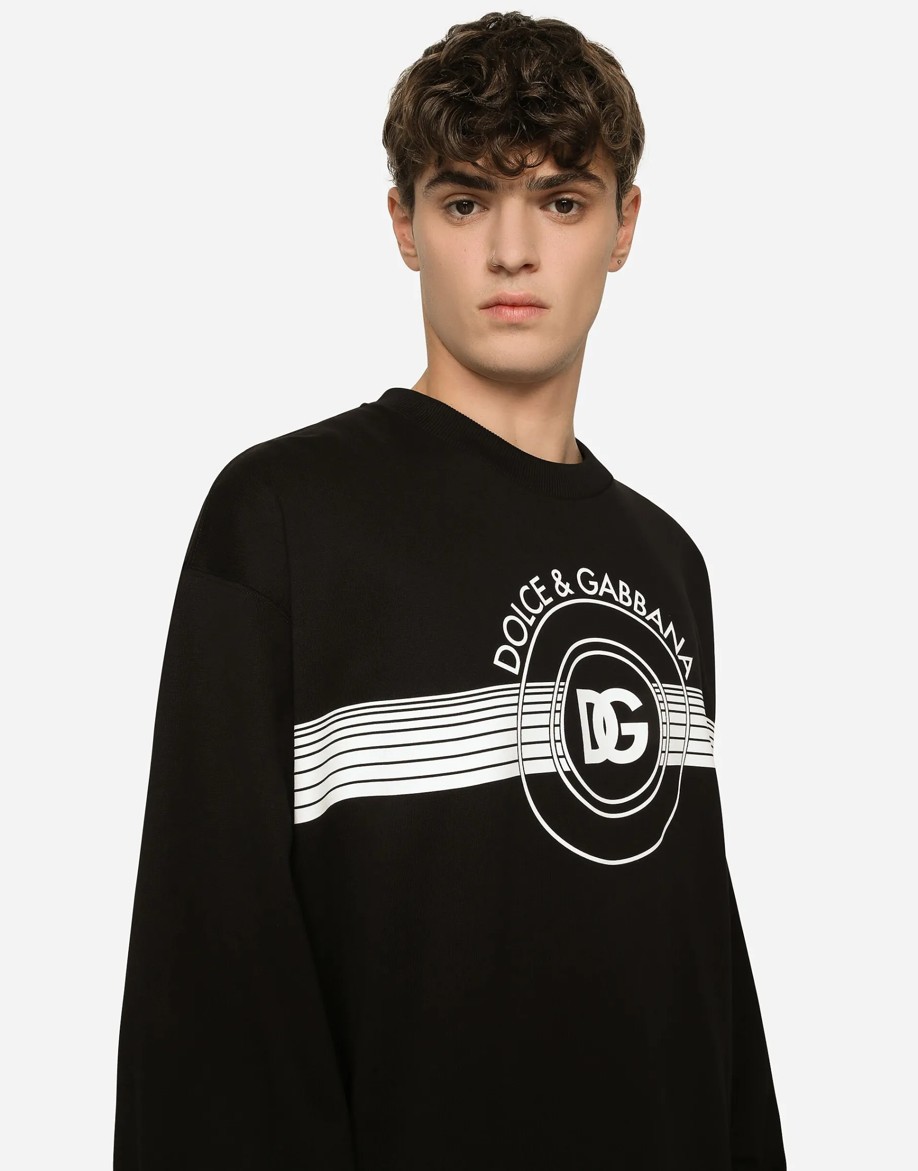 Jersey sweatshirt with DG logo print
