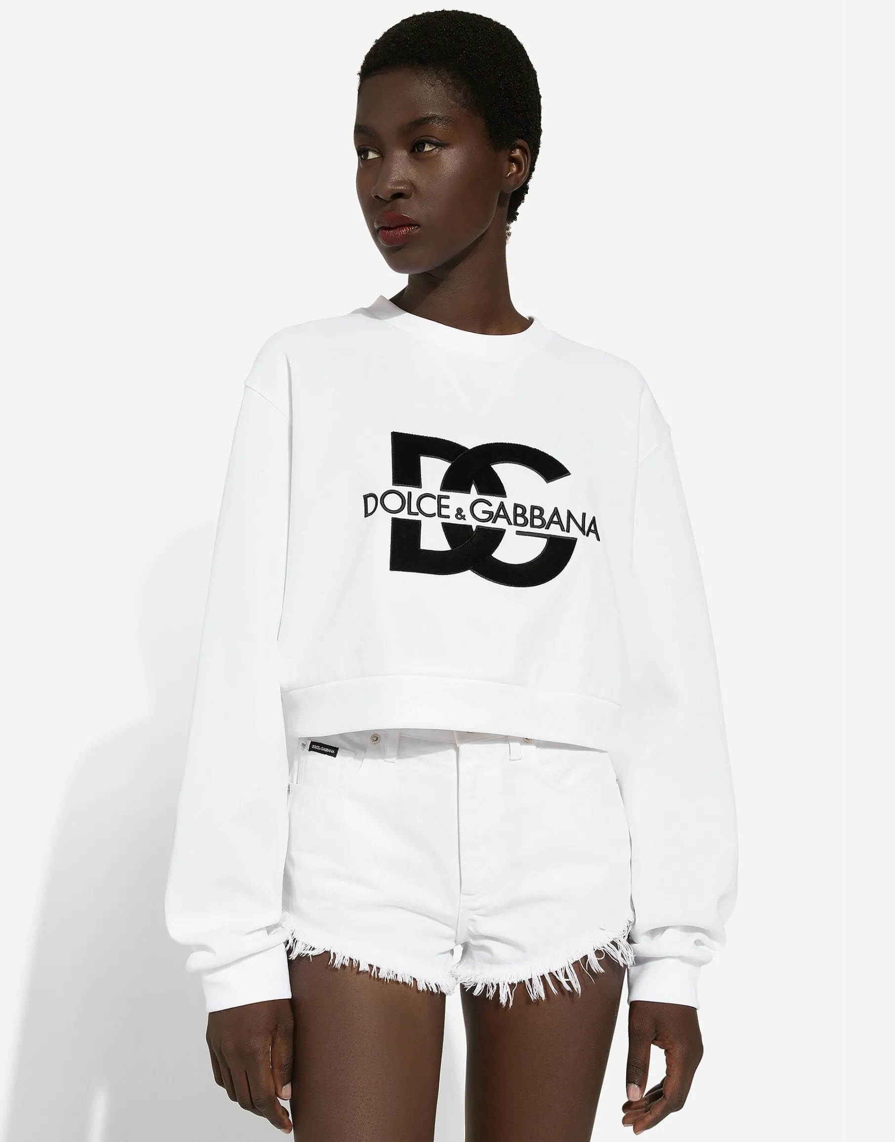 Jersey sweatshirt with DG logo embroidery