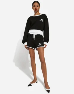 Jersey sweatshirt with DG logo embroidery