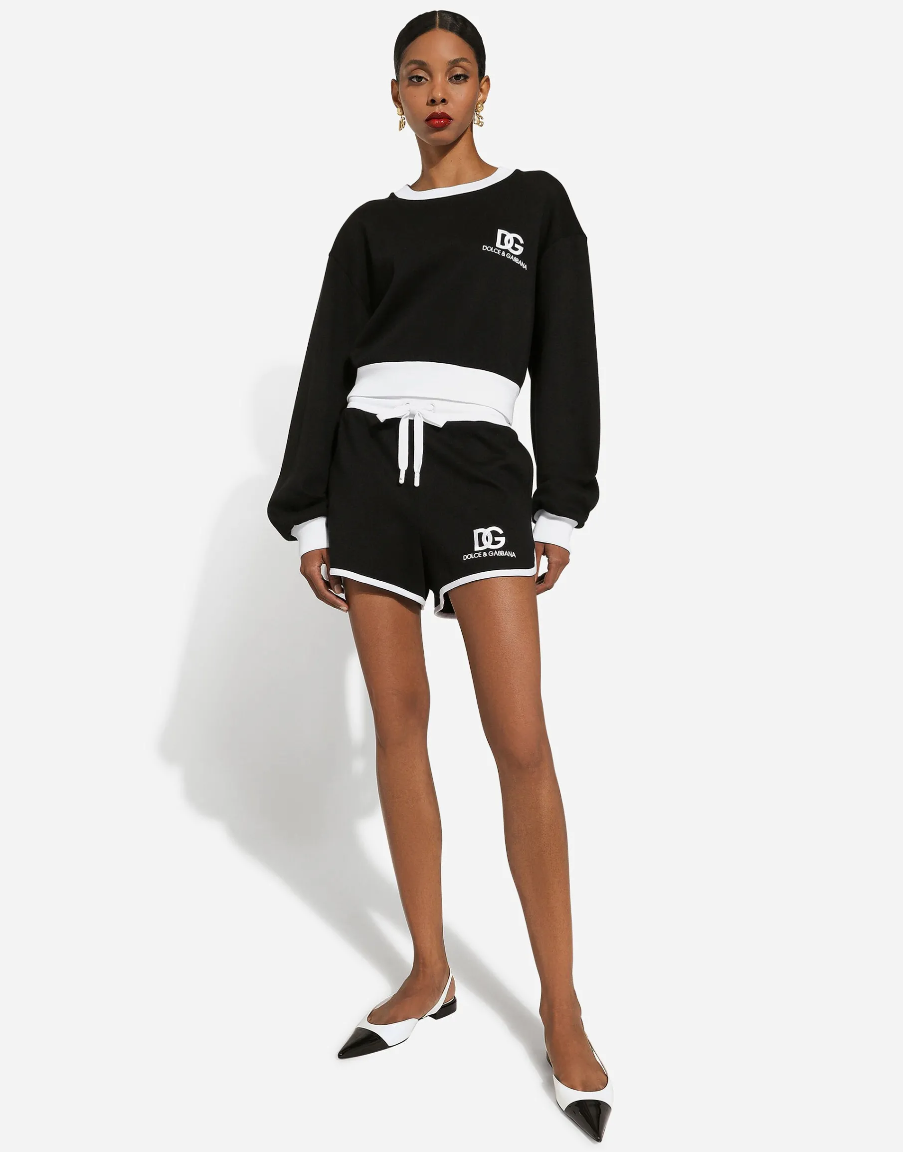 Jersey sweatshirt with DG logo embroidery