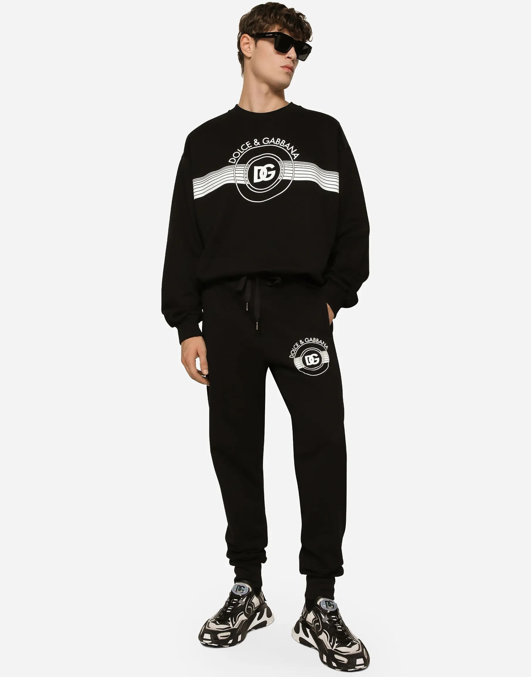 Jersey sweatshirt with DG logo print