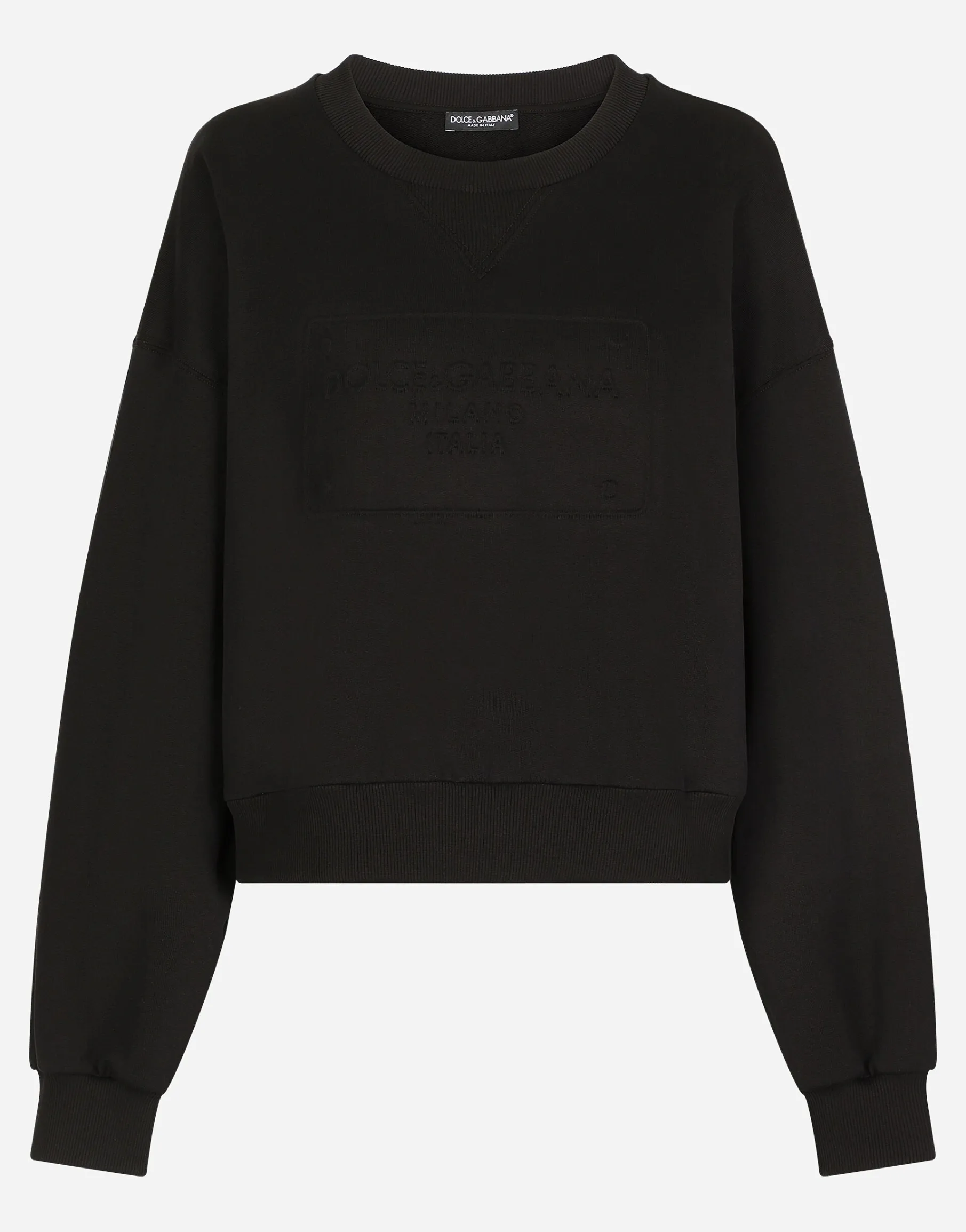 Jersey sweatshirt with embossed logo