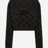 Jersey sweatshirt with flocked DG logo print