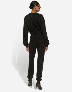 Jersey sweatshirt with flocked DG logo print