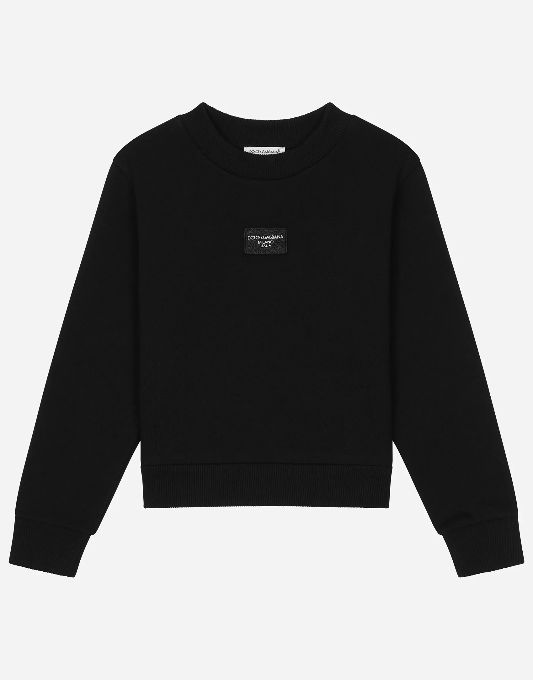 Jersey sweatshirt with logo tag