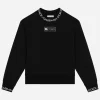 Jersey sweatshirt with logo label