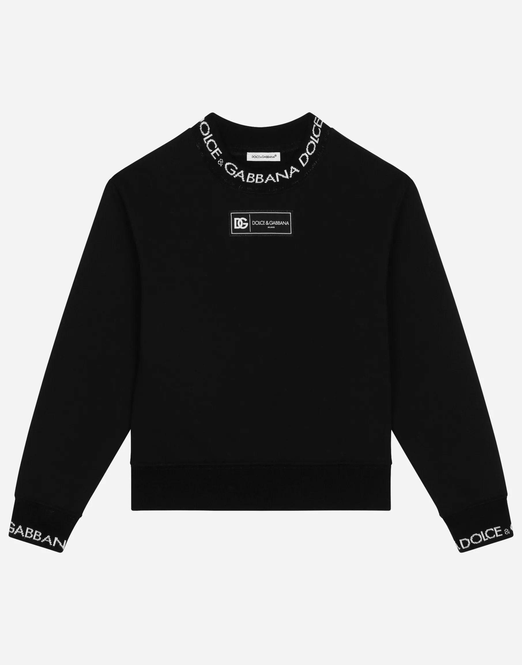 Jersey sweatshirt with logo label