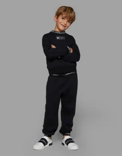Jersey sweatshirt with logo label