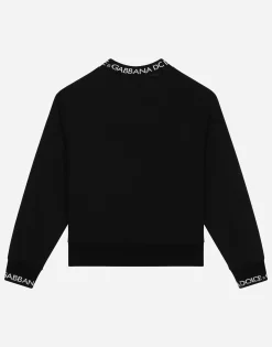 Jersey sweatshirt with logo label