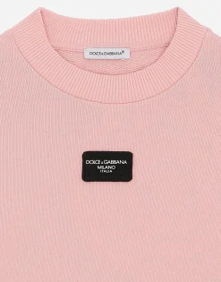 Jersey sweatshirt with logo tag