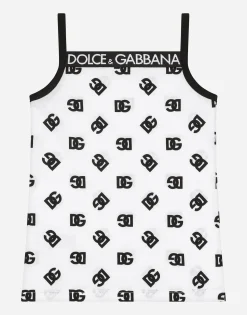 Jersey tank top with DG logo print
