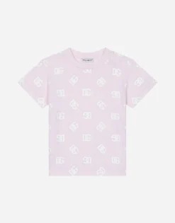 Jersey T-shirt with all-over DG logo print
