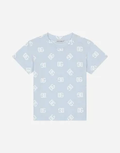 Jersey T-shirt with all-over DG logo print